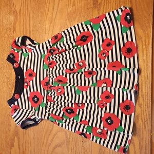 🍒Gymboree Girl's Short-Sleeved Dress Size 3 Red and Blue Striped